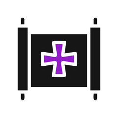 Vintage medical symbol illustration on a medieval scroll, health, support