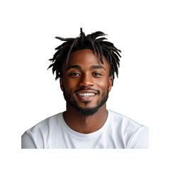Portrait of a Smiling Young Black Man with Dreadlocks