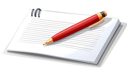 Cartoon Writing Letter Icon on Paper Sheet - Communication and Messages Concept