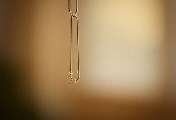 drop of water hanging from a hook