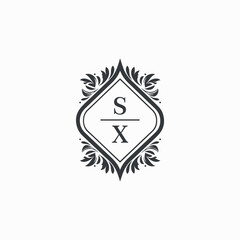 SX Initials Wedding Logo Vector Art  Icons  and Graphics
