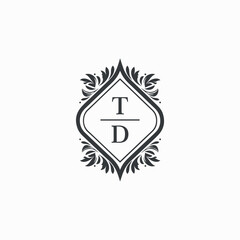 TD Initials Wedding Logo Vector Art  Icons  and Graphics