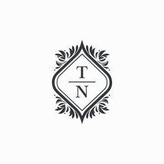 TN Initials Wedding Logo Vector Art  Icons  and Graphics