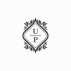 UP Initials Wedding Logo Vector Art  Icons  and Graphics