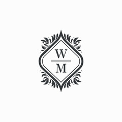 WM Initials Wedding Logo Vector Art  Icons  and Graphics