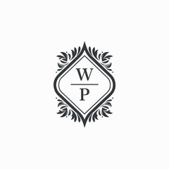 WP Initials Wedding Logo Vector Art  Icons  and Graphics