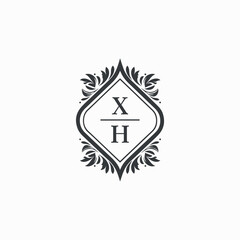 XH Initials Wedding Logo Vector Art  Icons  and Graphics