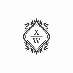 Obraz premium XW Initials Wedding Logo Vector Art Icons and Graphics