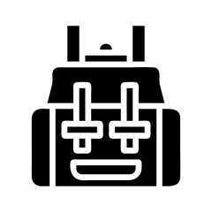 Stylized backpack icon for outdoor adventures, travel and exploration gear