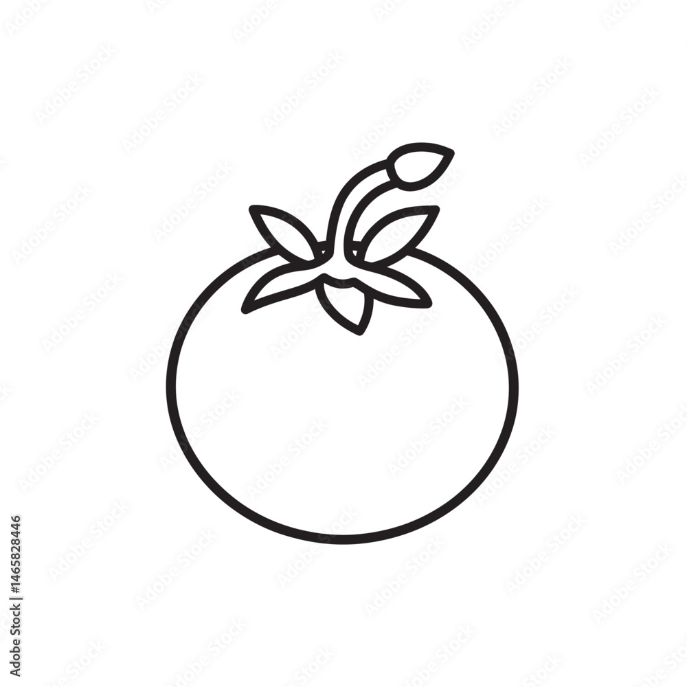 Poster a simple tomato icon features a transparent background and clean lines