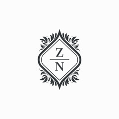 ZN Initials Wedding Logo Vector Art  Icons  and Graphics