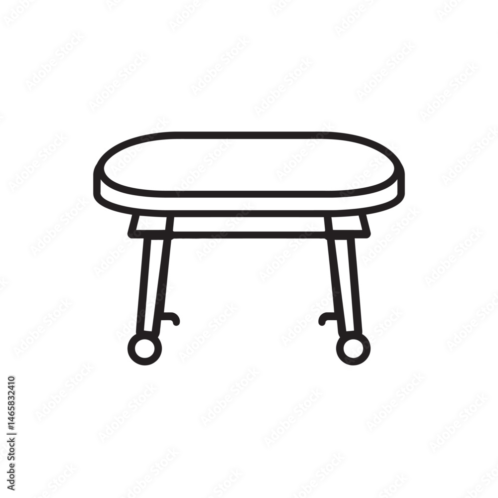Poster an abstract line art displays the elegance of a round stool with a transparent background