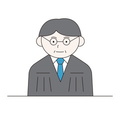 男性裁判官のイラスト