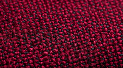 Close up of red and black woven fabric texture background for textile design and pattern ideas