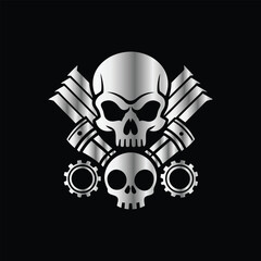 Auto Repair Service Icon Vector Logo Design Template. Car Mechanic Logo. Piston and Cog Wheel Gear Icon Vector Logo Template Design Illustration.
