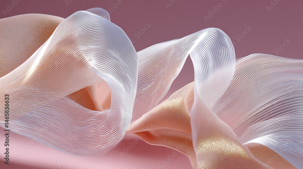 Poster elegant flowing fabric with soft textures and subtle colors
