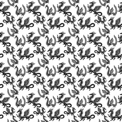 seamless pattern with dragons