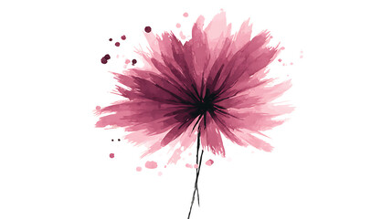 Obraz premium A flower with pink petals and a black stem