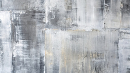 Textured Abstract Painting in White, Charcoal Gray, and Silver Contemporary Canvas Art Wallpaper