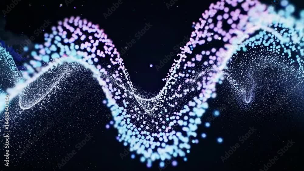 Poster abstract wave patterns in vibrant colors against a dark background