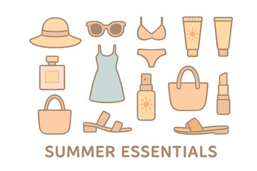 Summer Essentials Collection in Minimalist Style with Soft Colors  