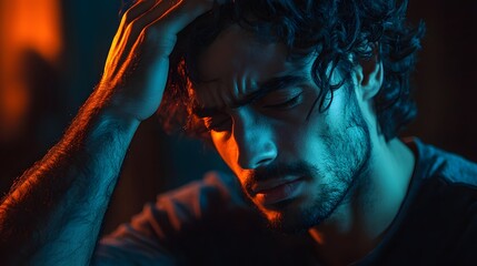 A man experiencing severe anguish and distress