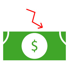 down money vector icon