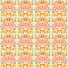 seamless pattern with colorful flowers