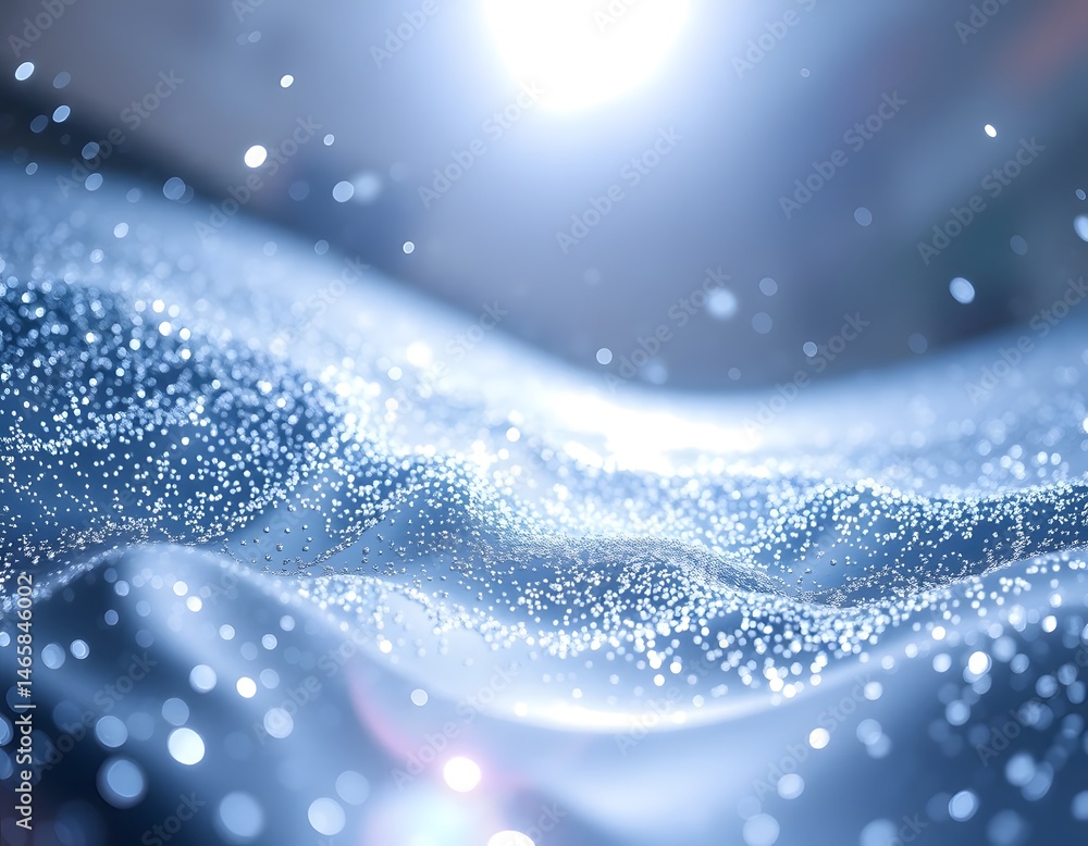 Leinwandbilder chrome particles dance in space, shimmering metal abstract. smooth, gradient background creates lumi