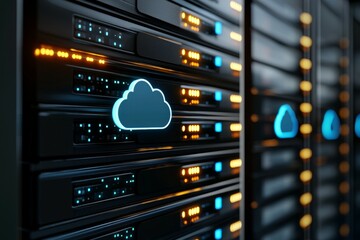 Cloud technology in modern data centers with secure online storage digital transformation and future business solutions