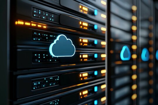 Cloud technology in modern data centers with secure online storage digital transformation and future business solutions