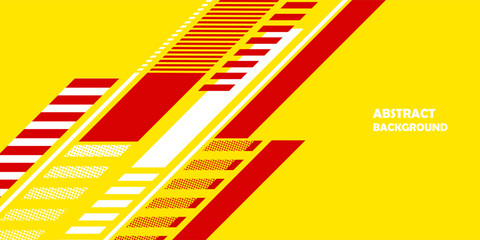 Abstract yellow and red banner design vector, dynamic sporty horizontal background template for media promotion or web banner