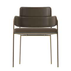 leather armchair front view isolated.