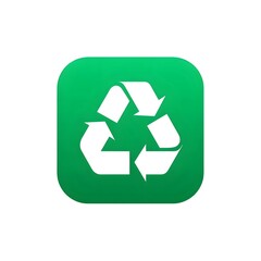 Obraz premium A vibrant green recycling symbol representing sustainability and eco-friendliness. Ideal for promoting environmental awareness and recycling efforts in various contexts.