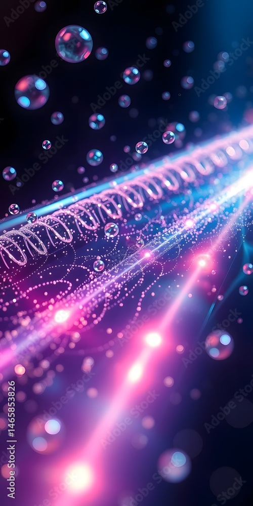 Aufkleber chrome particles suspended in air, a futuristic design with high-shine reflections and smooth lighti