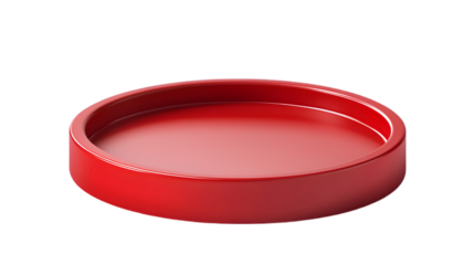 Red Round Tray: Decorative Dish for Home Decor