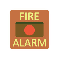 Modern Fire Alarm Panel Design in Red and Yellow with Emergency Text