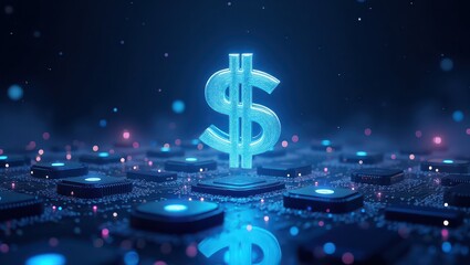 Dollar coin abstract background
