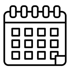 full grid outline icon for monthly calendar layout