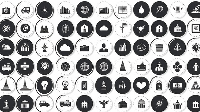 Social Public Problems Worldwide Icons Set Vector. Children And Ageing Human Social Problems, Democracy And Decolonization, Atomic Energy And Development, Wars Glyph Pictograms Black Illustrations