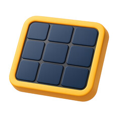 Modern digital music pad controller featuring a yellow frame and nine dark blue square pads.