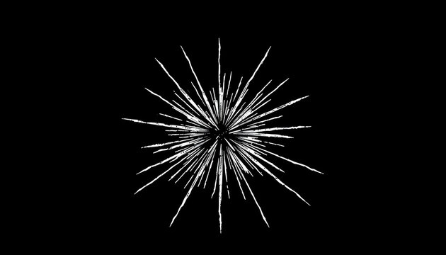 Abstract White Radial Lines Bursting From A Central Point On Black Background Creating Dynamic And Focused Design