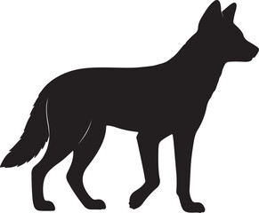 Dhole Vector Silhouette