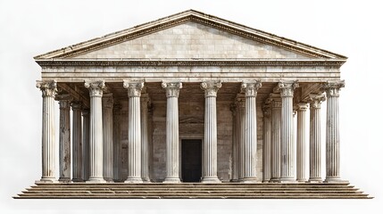 Obraz premium Majestic Ancient Roman Temple with Iconic Columns and Pediment