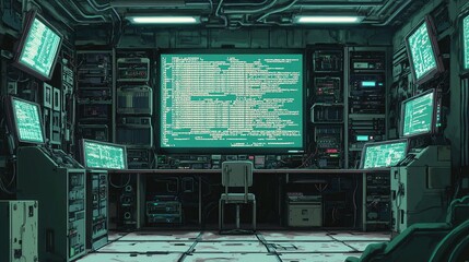 Cyberpunk server room