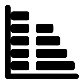 Visual representation of a bar chart showing decreasing values over time or categories