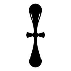Ankh Symbol Egyptian Cross Religious Icon Ancient Artifact Spiritual Sign Hieroglyph Black Silhouette