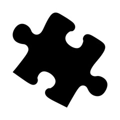 Black Single Jigsaw Puzzle Piece Graphic Image Illustration