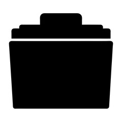 Black File Folder Icon Digital Document Storage Organization