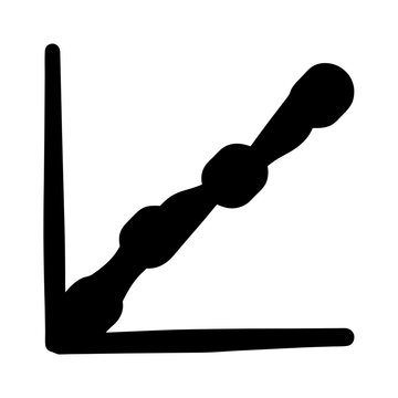 Handdrawn graph showing positive upward trend growth progress development increase chart diagram illustration